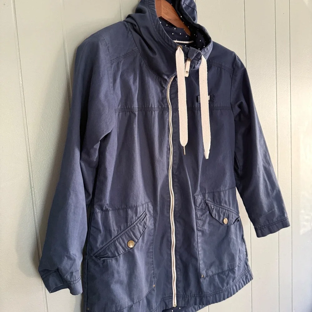 Columbia PFG Sportswear Vintage 90s Navy Hooded Rain Fishing Jacket M Gorpcore - Picture 8 of 10